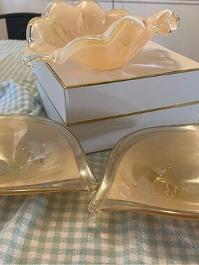 Murano Hand Made Italian Crystal art bowl set of 3 bowl.